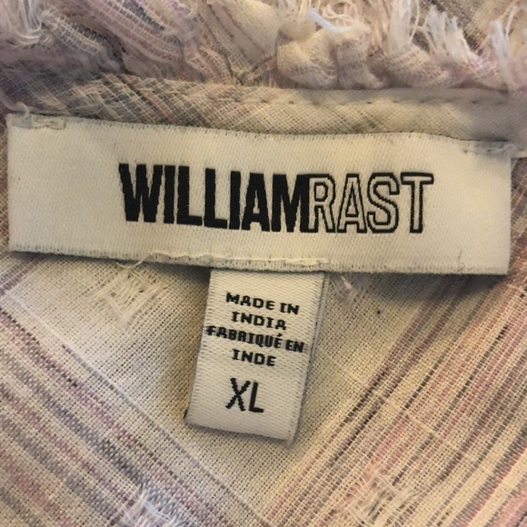 William Rast Lavender Plaid on White Soft Popover Button Down Long Sleeve Top - Picture 8 of 9